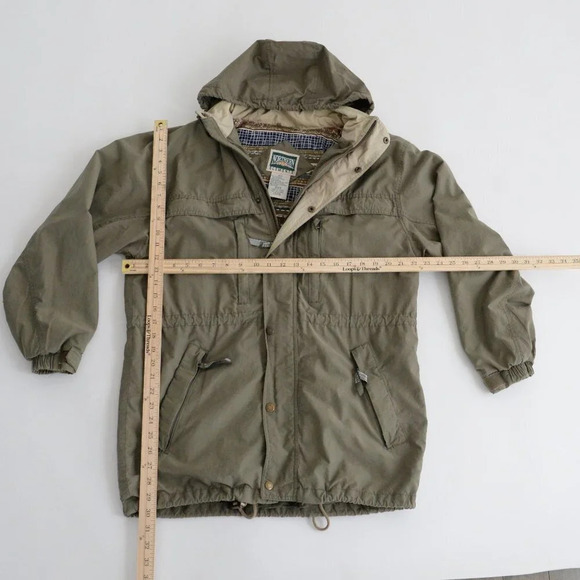 Vintage Northern Elements Olive Green Utility Jacket w/ Hidden Hood Size Small - Picture 4 of 12